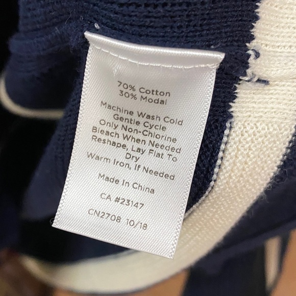 Talbots Open-Front Modern Ottoman Cardigan - Stripe Set - Picture 6 of 11